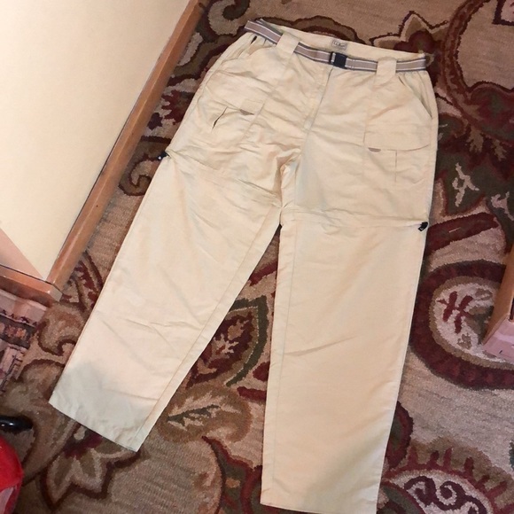 Vintage LL BEAN Size Large Convertible ZipOff Cargo Webbed Logo Belt Supplex NEW - Picture 5 of 16